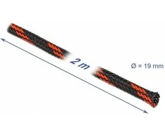 Delock Geflechtschlauch dehnbar 2 m x 19 mm juodas-raudona