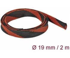 Delock Geflechtschlauch dehnbar 2 m x 19 mm juodas-raudona