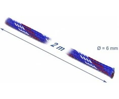 Delock Geflechtschlauch dehnbar 2 m x 6 mm blau-raudona-baltas