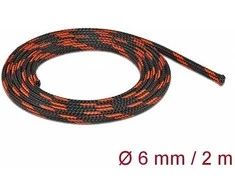 Delock Geflechtschlauch dehnbar 2 m x 6 mm juodas-raudona