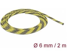 Delock Geflechtschlauch dehnbar 2 m x 6 mm juodas-gelb