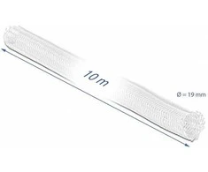 Delock Geflechtschlauch mit Klettverschluss 10 m x 19 mm baltas