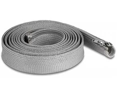 Delock Geflechtschlauch mit Reißverschluss hitzebeständig 3 m x 30 mm grau
