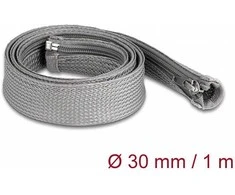 Delock Geflechtschlauch mit Reißverschluss hitzebeständig 1 m x 30 mm grau