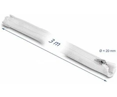 Delock Geflechtschlauch mit Reißverschluss hitzebeständig 3 m x 20 mm baltas