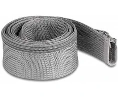 Delock Geflechtschlauch mit Reißverschluss hitzebeständig 1 m x 50 mm grau