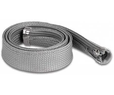 Delock Geflechtschlauch mit Reißverschluss hitzebeständig 1 m x 30 mm grau
