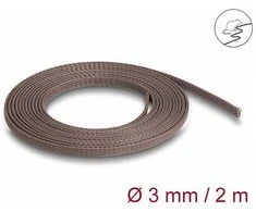 Delock Geflechtschlauch nagerfest dehnbar 2 m x 3 mm braun