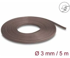 Delock Geflechtschlauch nagerfest dehnbar 5 m x 3 mm braun