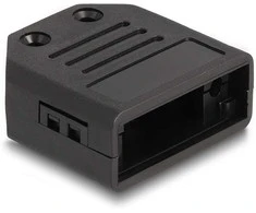 Delock Gehäuse für D-Sub 9 Pin Stecker / Buchse Kunststoffgehäuse mit Zugentlastung juodas