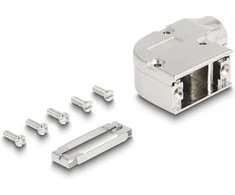 Delock Gehäuse für D-Sub 9 Pin Stecker / Buchse mit Metallhalterung 90° gewinkelt Zinklegierung