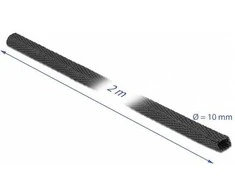 Delock Fabric heat shrink tube 2 m x 10 mm shrinkage ratio 2:1 juodas - Heat shrink tube - Juodas - Polyolefin - 2 m - 1 pc(s) - 2:1
