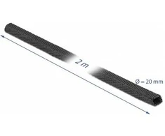 Delock Fabric heat shrink tube 2 m x 20 mm shrinkage ratio 2:1 juodas - Heat shrink tube - Juodas - Polyolefin - 2 m - 1 pc(s) - 2:1