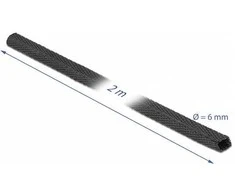 Delock Fabric heat shrink tube 2 m x 6 mm shrinkage ratio 2:1 juodas - Heat shrink tube - Juodas - Polyester - Polyolefin - 2 m - 1 pc(s) - 2:1