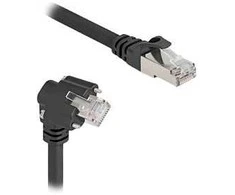 Delock GigE Kamera Kabelis RJ45 Stecker 45° gedreht und 90° gewinkelt mit Schrauben zu RJ45 Stecker Cat.6 S/FTP 2 m juodas
