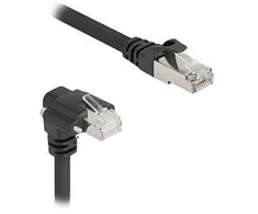 Delock GigE Kamera Kabelis RJ45 Stecker 90° gewinkelt mit Schrauben zu RJ45 Stecker Cat.6 S/FTP 5 m juodas