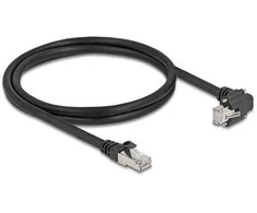 Delock GigE Kamera Kabelis RJ45 Stecker 90° gewinkelt mit Schrauben zu RJ45 Stecker Cat.6 S/FTP 1 m juodas