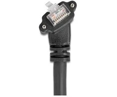 Delock GigE Kamera Kabelis RJ45 Stecker 45° gedreht und 90° gewinkelt mit Schrauben zu RJ45 Stecker Cat.6 S/FTP 3 m juodas