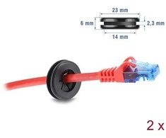Delock Gummi Kabeldurchführung rund Ø 16 mm juodas 2 vnt.