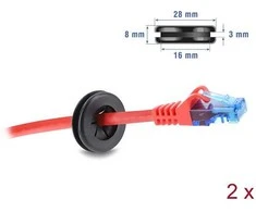 Delock Gummi Kabeldurchführung rund Ø 20 mm juodas 2 vnt.