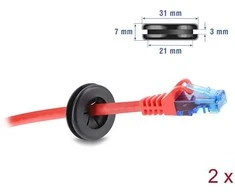 Delock Gummi Kabeldurchführung rund Ø 25 mm juodas 2 vnt.