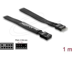Delock HD Audio Flachbandkabel Mainboard Verlängerungskabel 9 Pin Pfostenstecker zu Pfostenbuchse 1 m juodas