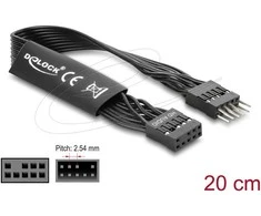 Delock HD Audio Flachbandkabel Mainboard Verlängerungskabel 9 Pin Pfostenstecker zu Pfostenbuchse 20 cm juodas