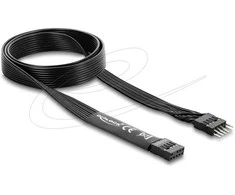 Delock HD Audio Flachbandkabel Mainboard Verlängerungskabel 9 Pin Pfostenstecker zu Pfostenbuchse 70 cm juodas