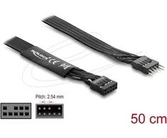 Delock HD Audio Flachbandkabel Mainboard Verlängerungskabel 9 Pin Pfostenstecker zu Pfostenbuchse 50 cm juodas