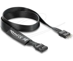 Delock HD Audio Flachbandkabel Mainboard Verlängerungskabel 9 Pin Pfostenstecker zu Pfostenbuchse 50 cm juodas