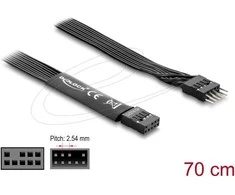 Delock HD Audio Flachbandkabel Mainboard Verlängerungskabel 9 Pin Pfostenstecker zu Pfostenbuchse 70 cm juodas