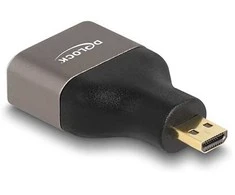 DELOCK HDMI Adapteris Micro-D Stecker zu A Buchse 8K 60 Hz grau Metall