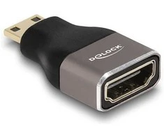 DELOCK HDMI Adapteris Mini-C Stecker zu A Buchse 8K 60 Hz grau Metall