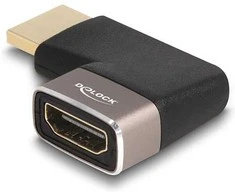 DELOCK HDMI Adapteris Stecker zu Buchse 90 rechts gewinkelt 8K 60 Hz grau Metall