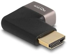 DELOCK HDMI Adapteris Stecker zu Buchse 90 rechts gewinkelt 8K 60 Hz grau Metall