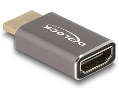 DELOCK HDMI Adapteris Stecker zu Buchse 8K 60 Hz grau Metall