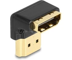Delock HDMI Adapteris Stecker zu Buchse 90° unten gewinkelt 8K 60 Hz Metall