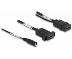Delock HDMI Kabelis 4K 60 Hz mit DC Einspeisung 2,1 x 5,5 mm 0,30 m zum Einbau