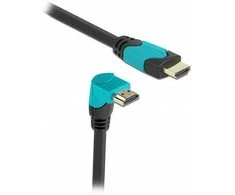 „DeLOCK“ didelės spartos HDMI kabelis, kištukas, tiesus į kištuką, 90° kampu žemyn, 48 Gbps, 8K, 60 Hz, 1 m, 1 m, HDMI A tipo (standartinis), HDMI A tipo (standartinis), 3D, 48 Gbit/s, juodas, mėlynas