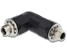 Delock Hohlstecker Adapteris DC 5,5 x 2,5 mm Buchse auf Buchse mit Gewinde gewinkelt 90°
