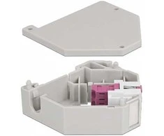 Delock Hutschienenadapter mit Keystone LC Duplex Buchse zu LC Duplex Buchse violett
