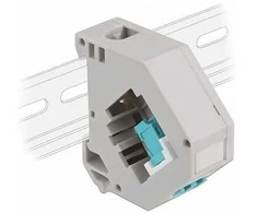 Delock Hutschienenadapter mit Keystone LC Duplex Buchse zu LC Duplex Buchse aqua