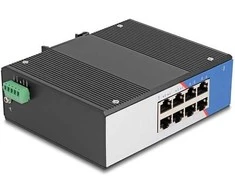Delock Industrie Gigabit Ethernet Switch 8 Port RJ45 für Hutschiene