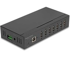 Delock Industrie Hub 7 x USB 2.0 Typ-A mit 15 kV ESD Schutz und Hutschienenbefestigung