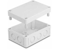 Delock Installationsgehäuse mit Kabeleinführungen 130 x 93 x 57 mm grau