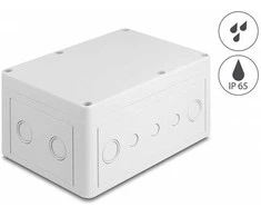 Delock Installationsgehäuse mit Kabeleinführungen 180 x 125 x 90 mm grau