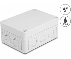 Delock Installationsgehäuse mit Kabeleinführungen 130 x 93 x 57 mm grau