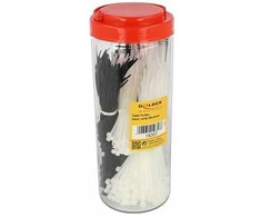 Delock 19357 - Parallel entry cable tie - Plastic - Juodas - Baltas - 500 pc(s)