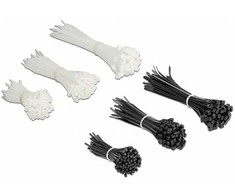Delock 19357 - Parallel entry cable tie - Plastic - Juodas - Baltas - 500 pc(s)