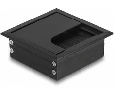 Delock Kabeldurchführung für Tischeinbau mit Bürste 80 x 80 x 28 mm juodas